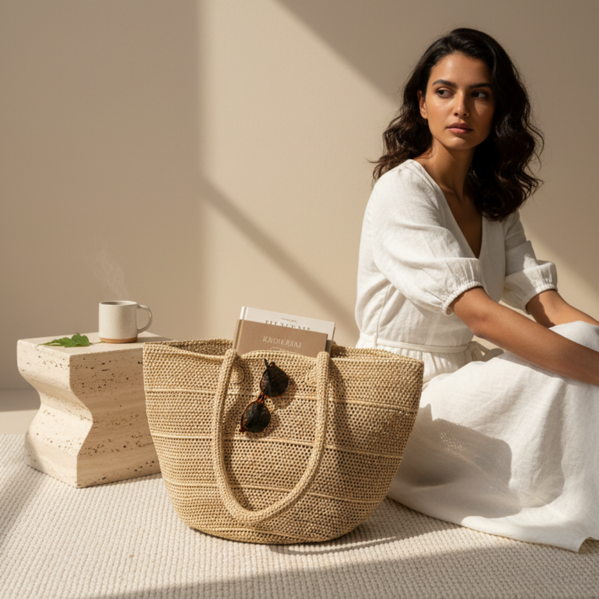 Sac Raphia Crocheté