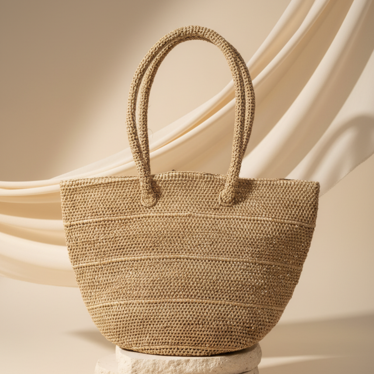 Sac Raphia Crocheté