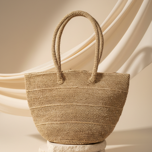 Sac Raphia Crocheté