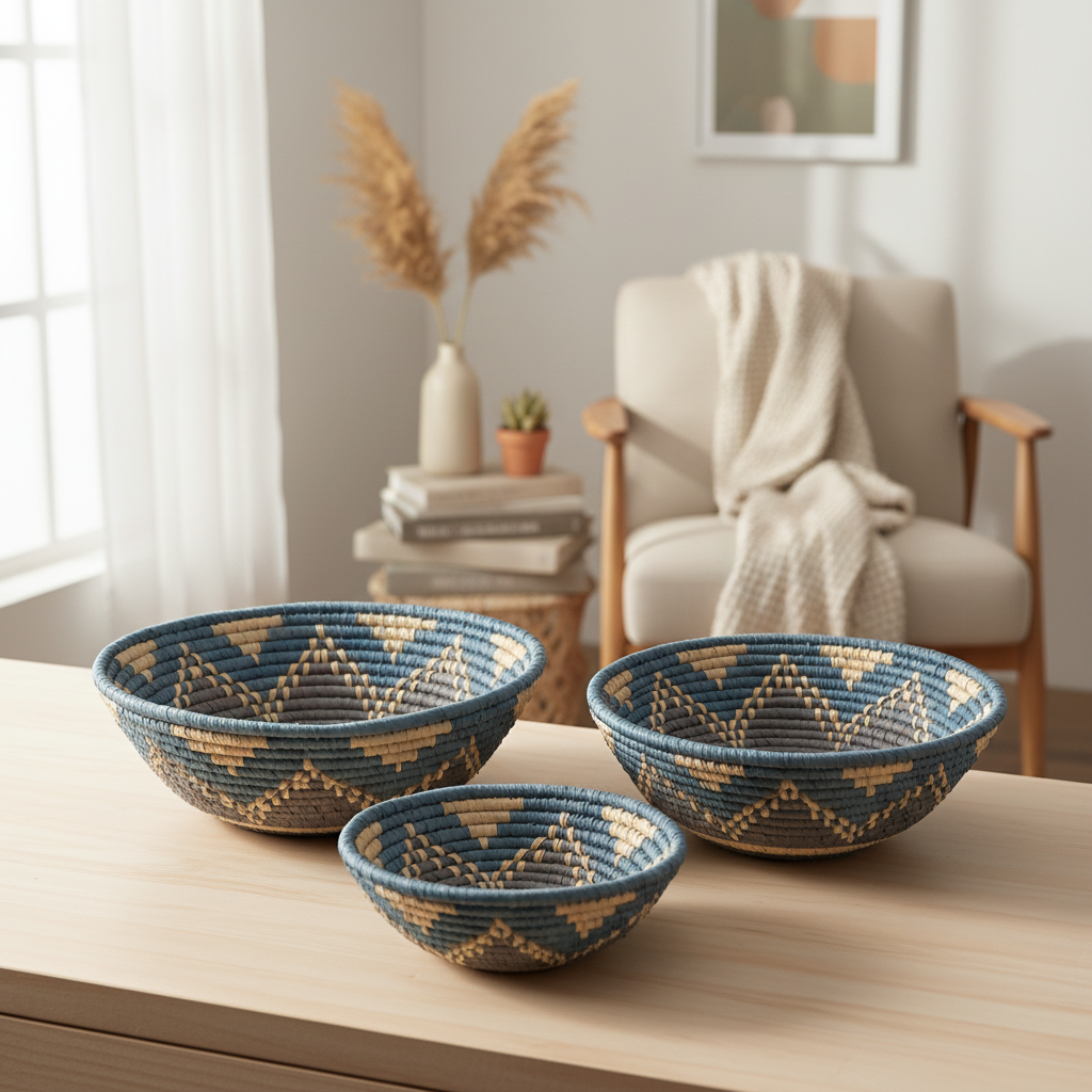 Corbeilles Ethniques Artisanales en Raphia