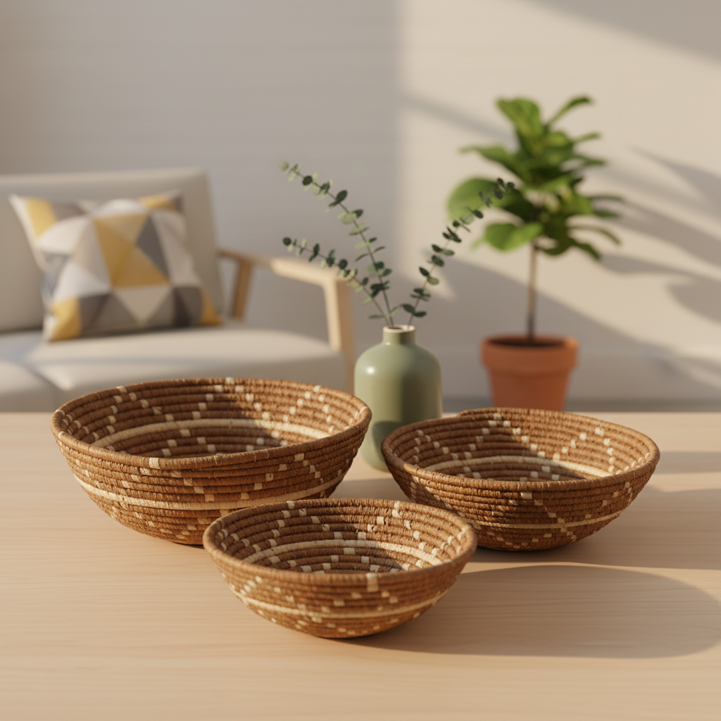 Corbeilles Ethniques Artisanales en Raphia