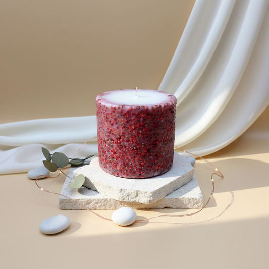 Bougie Artisanale Baies Roses